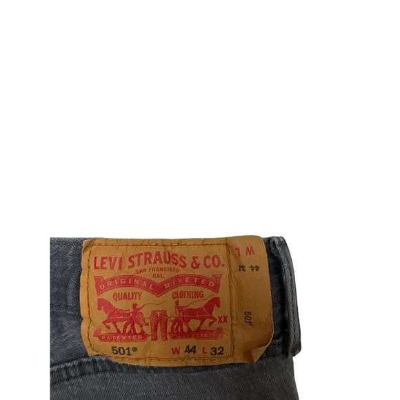 Levis 501 Jeans Mens 44x32 (42x31) Gray Original Fit Button Fly Stretch Casual - Picture 4 of 12